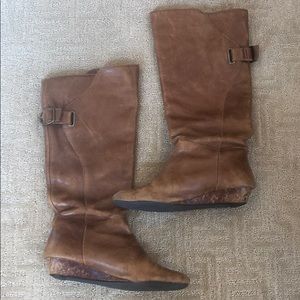 Steve Madden cognac leather boots | Size 8